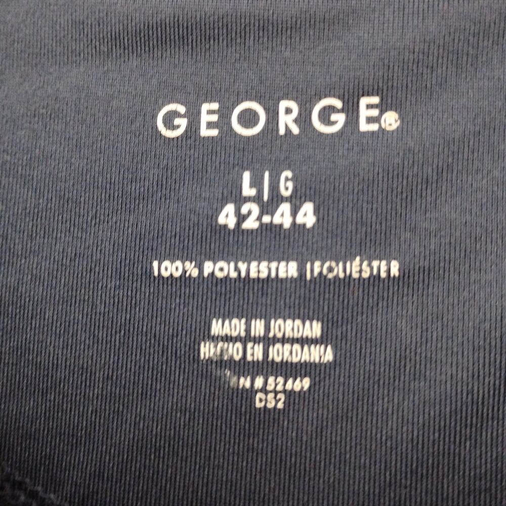 George Polo Shirt Size Large Blue and Purple Stripes Short Sleeve - Picture 6 of 7